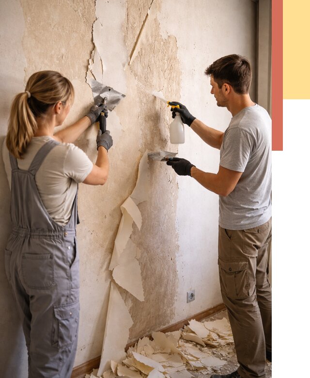 Снятие старых обоев в Лянторе от 5374 руб. под ключ недорого | ОТДЕЛОЧНИК-Лнт