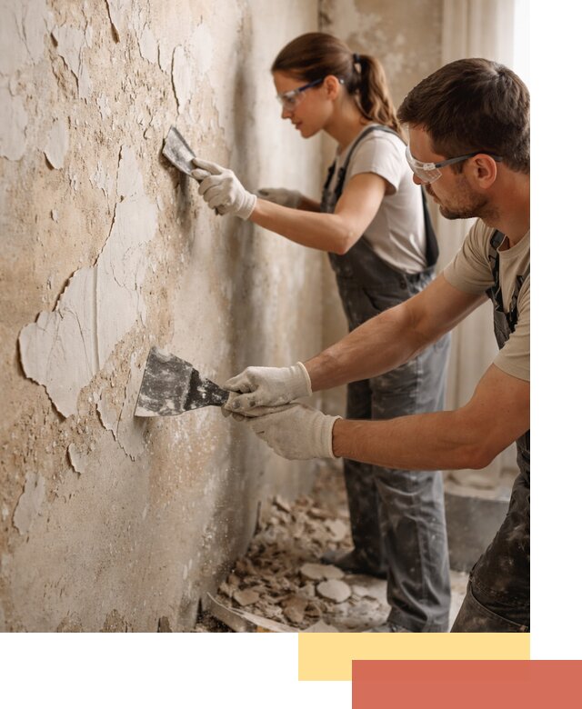 Снятие старой шпаклевки и подготовка поверхностей в Лянторе
