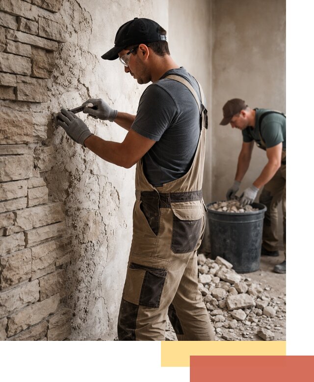 Демонтаж декоративного камня в Лянторе профессионально и безопасно