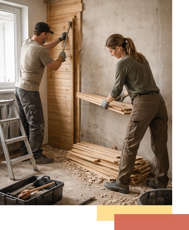 Демонтаж вагонки со стен в Лянторе — профессиональный демонтаж