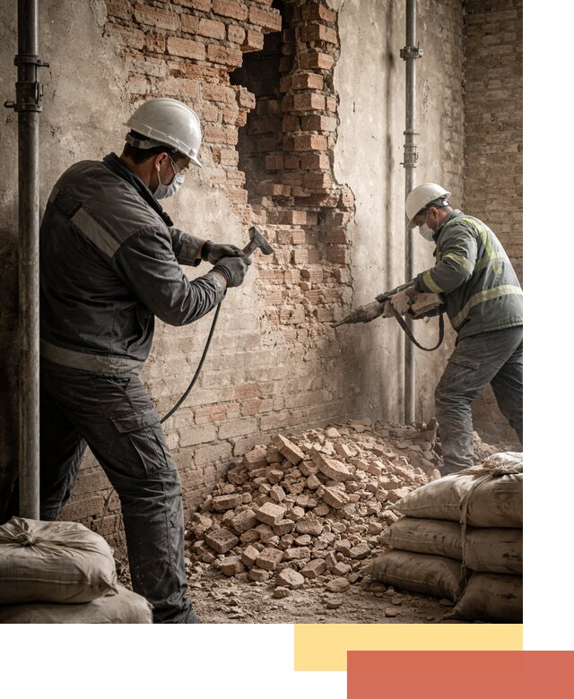 Демонтаж кирпичных стен в Лянторе быстро и безопасно