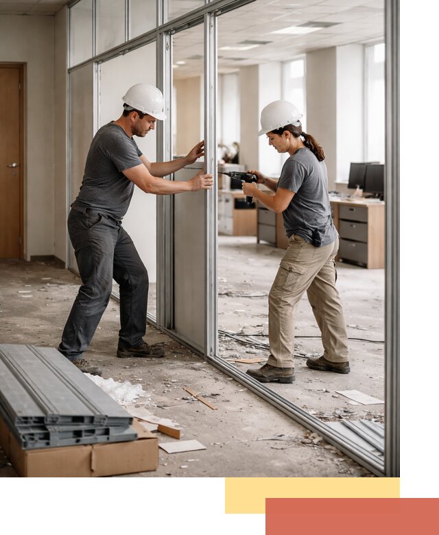 Демонтаж алюминиевых перегородок в Лянторе быстро и аккуратно