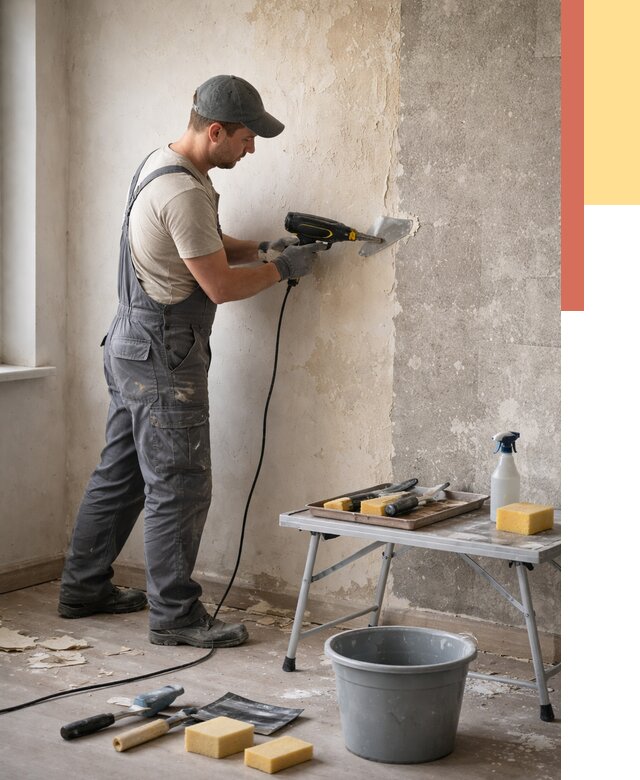 Очистка стен от клея в Лянторе от 1894 руб. — снятие и удаление клея со стен | ОТДЕЛОЧНИК-Лнт