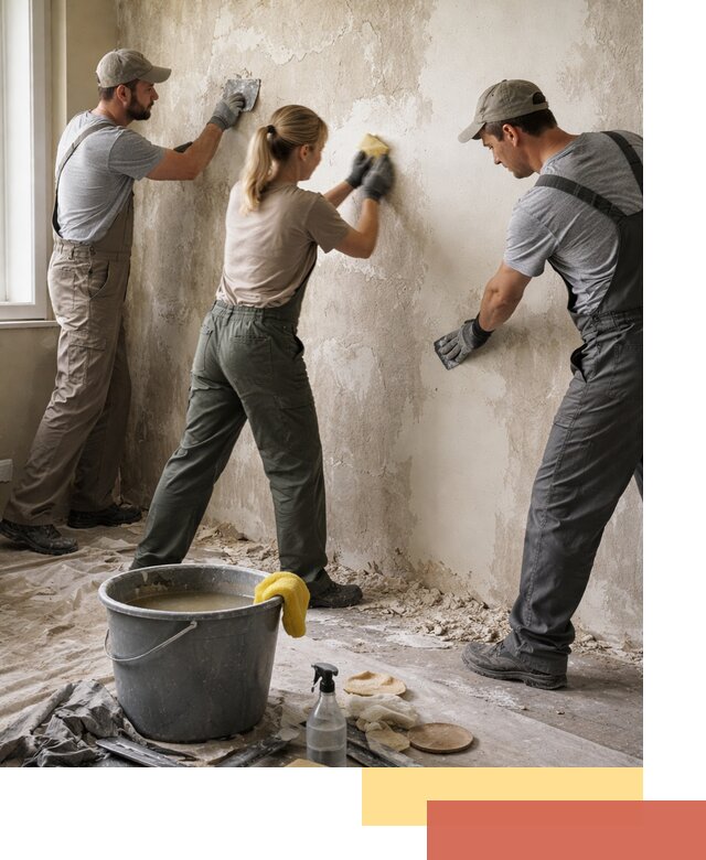 Очистка стен от клея и грунтовки в Лянторе качественно и быстро