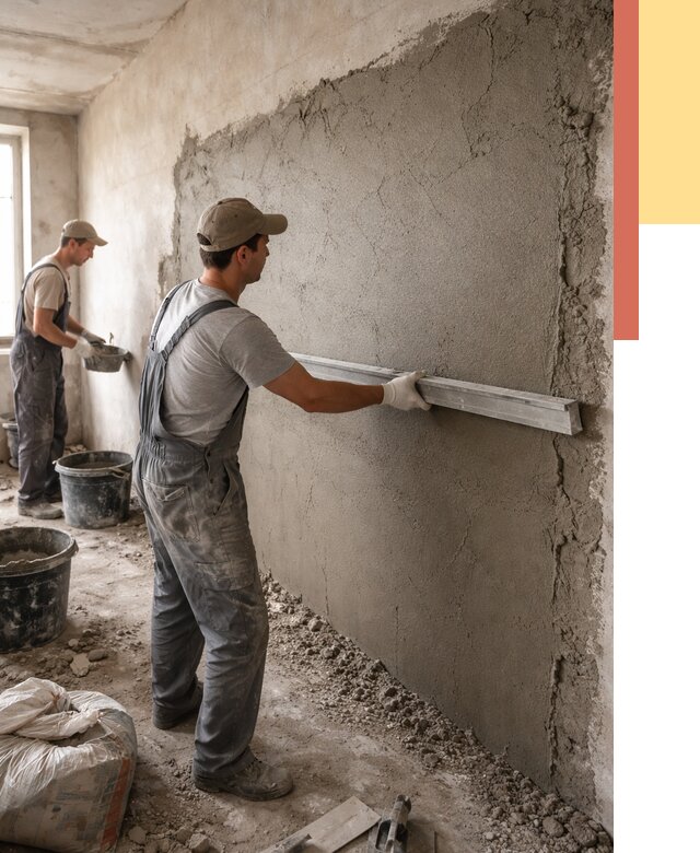 Цементная штукатурка стен в Лянторе от 4607 руб/м2 — быстро и недорого | ОТДЕЛОЧНИК-Лнт