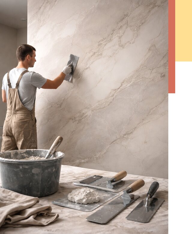 Декоративная штукатурка под мрамор в Лянторе от 2866 руб./м² — быстро и недорого | ОТДЕЛОЧНИК-Лнт