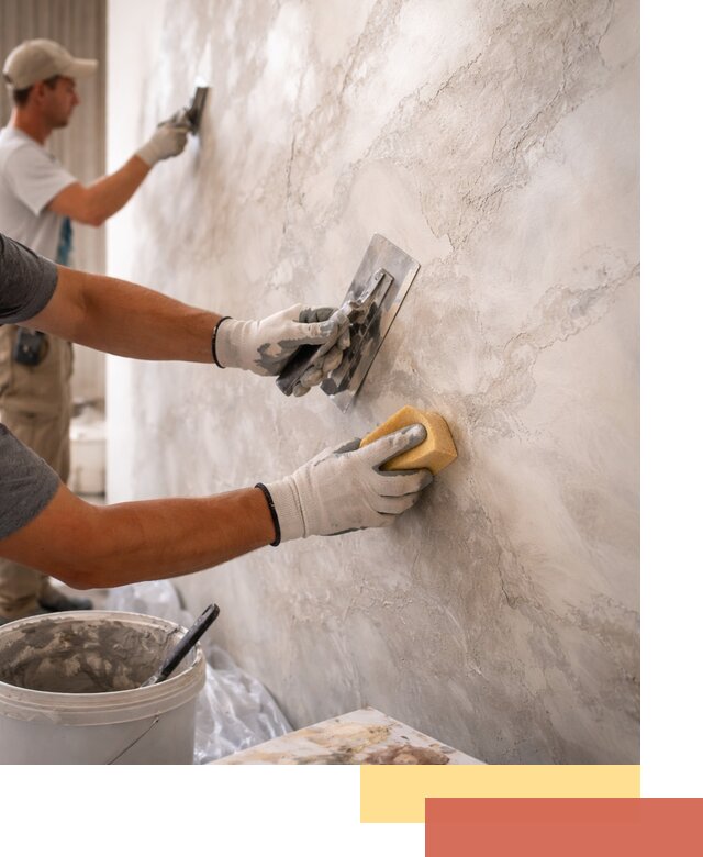 Декоративная штукатурка под мрамор в Лянторе для стен и потолков