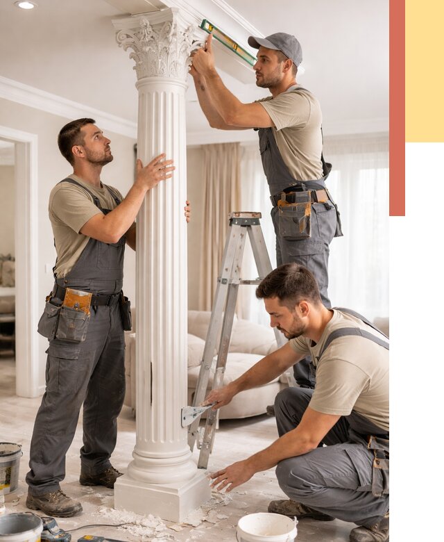 Установка декоративных колонн в Лянторе от 12284 руб. под ключ | ОТДЕЛОЧНИК-Лнт