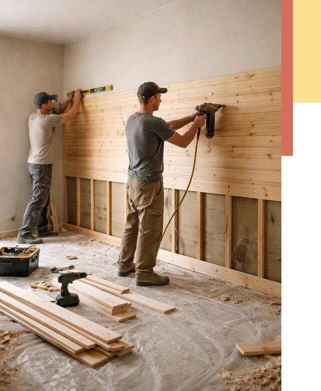 Монтаж деревянной вагонки на стены в Лянторе от 7678 руб. | Услуги монтажа вагонки | ОТДЕЛОЧНИК-Лнт