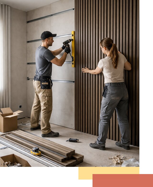 Монтаж реечных панелей на стены в Лянторе