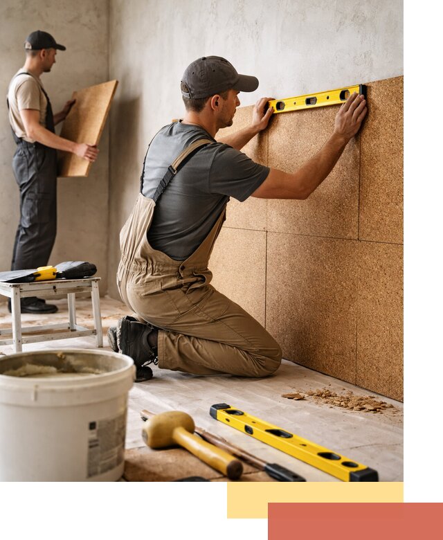 Монтаж пробковых панелей на стены в Лянторе быстро и качественно