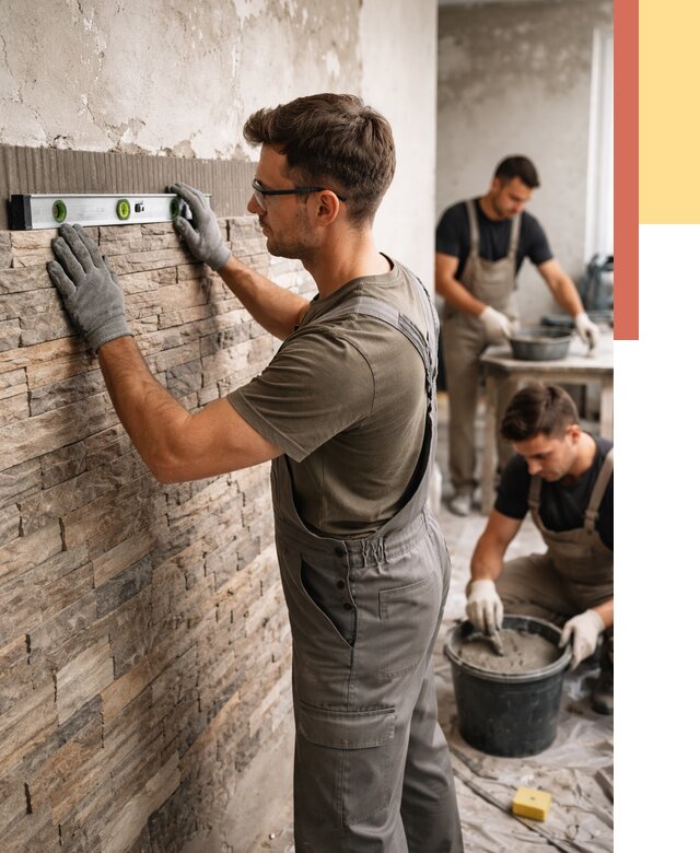 Монтаж искусственного камня в Лянторе от 4607 руб. под ключ | ОТДЕЛОЧНИК-Лнт