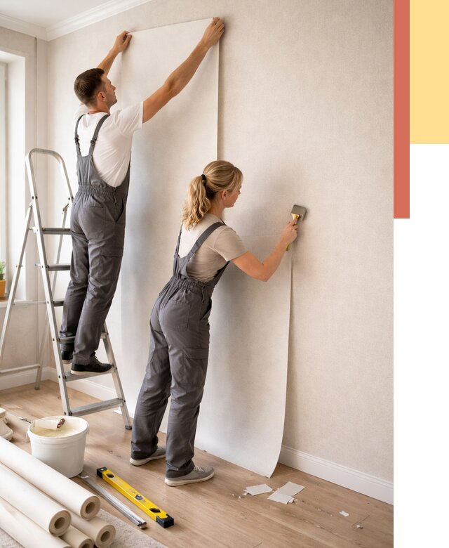 Поклейка флизелиновых обоев в Лянторе от 6142 руб. | Быстро и недорого — ОТДЕЛОЧНИК-Лнт