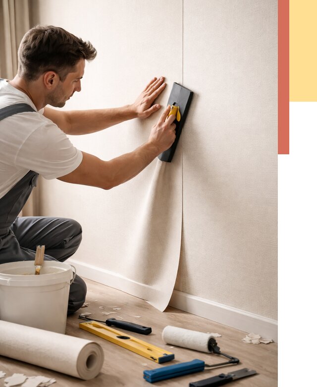 Поклейка виниловых обоев в Лянторе от 4607 руб. | Быстро и недорого — ОТДЕЛОЧНИК-Лнт