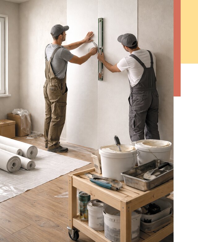 Поклейка стеклообоев в Лянторе от 6654 руб. за м2 — быстро и недорого | ОТДЕЛОЧНИК-Лнт