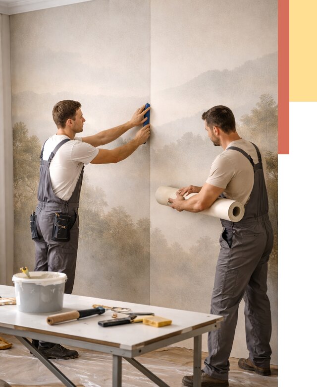 Поклейка фотообоев в Лянторе от 8701 руб/м² — быстро и недорого | ОТДЕЛОЧНИК-Лнт