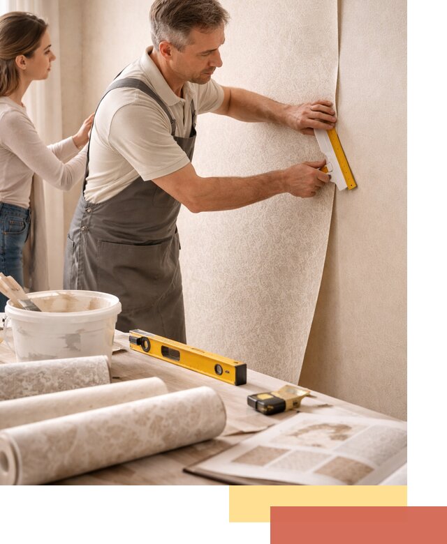 Поклейка обоев с подбором рисунка в Лянторе