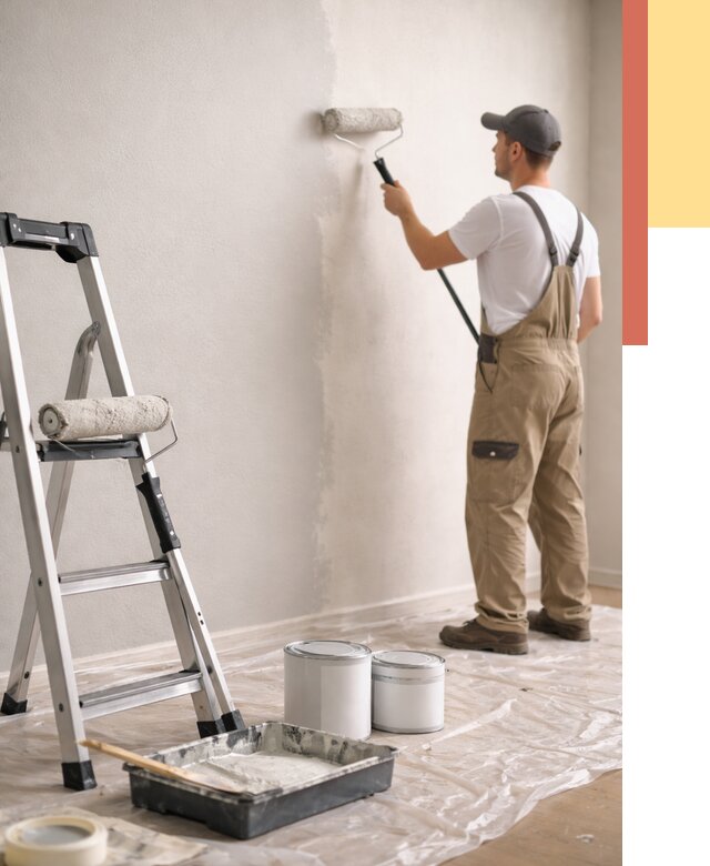 Покраска стен латексной краской в Лянторе от 4607 руб. за м2 | ОТДЕЛОЧНИК-Лнт