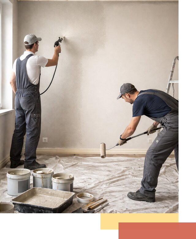 Покраска стен моющейся краской и защита поверхностей в Лянторе