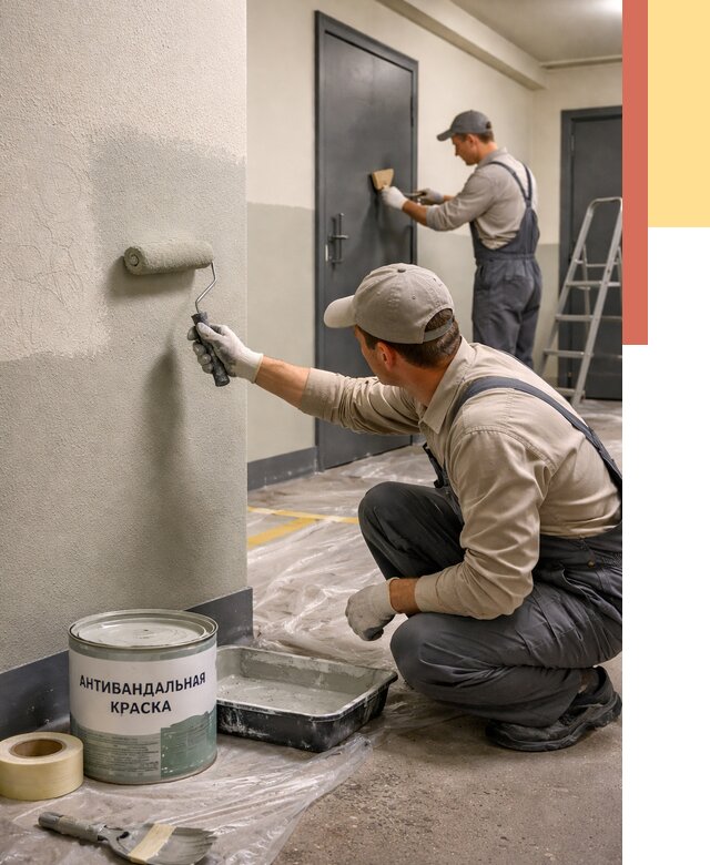 Покраска стен антивандальной краской в Лянторе от 4607 руб./м² под ключ | ОТДЕЛОЧНИК-Лнт