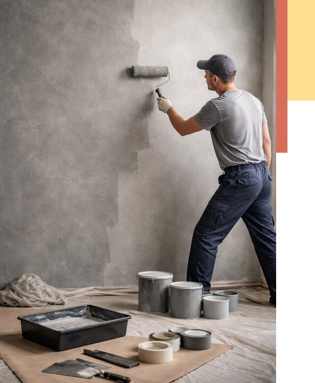 Покраска стен под бетон в Лянторе от 665 руб. за м2 — быстро и недорого | ОТДЕЛОЧНИК-Лнт