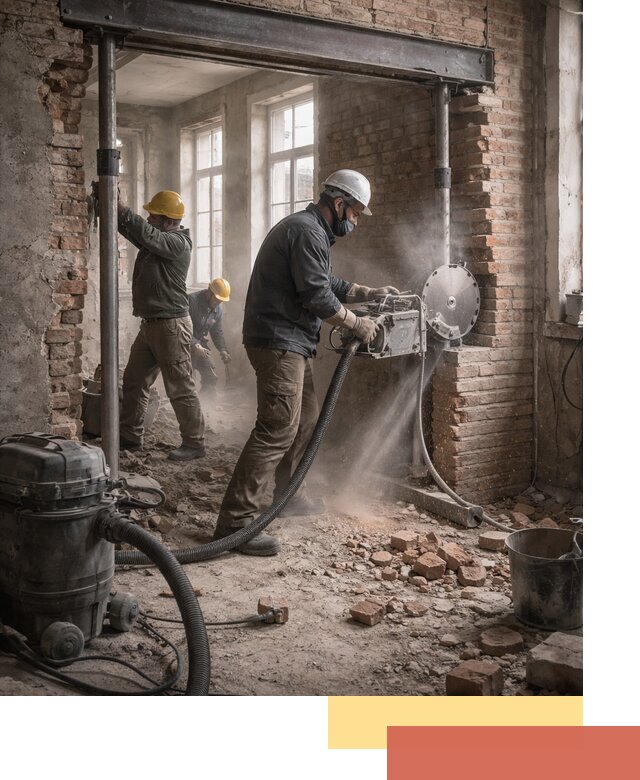 Прорезка проема в стене под дверной или оконный проем в Лянторе