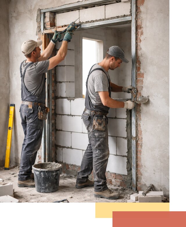 Закладка дверного проема под ключ в Лянторе: демонтаж, монтаж, отделка