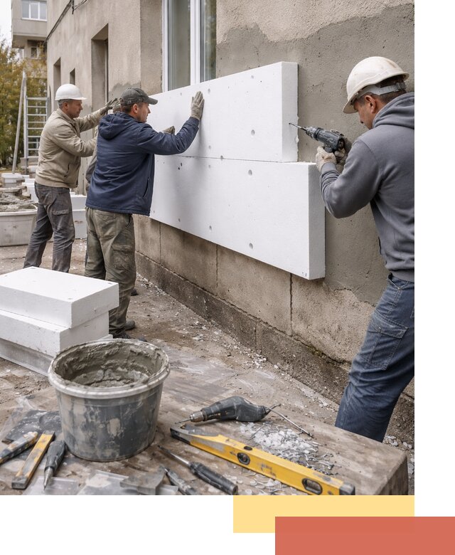 Утепление наружных стен пенопластом в Лянторе