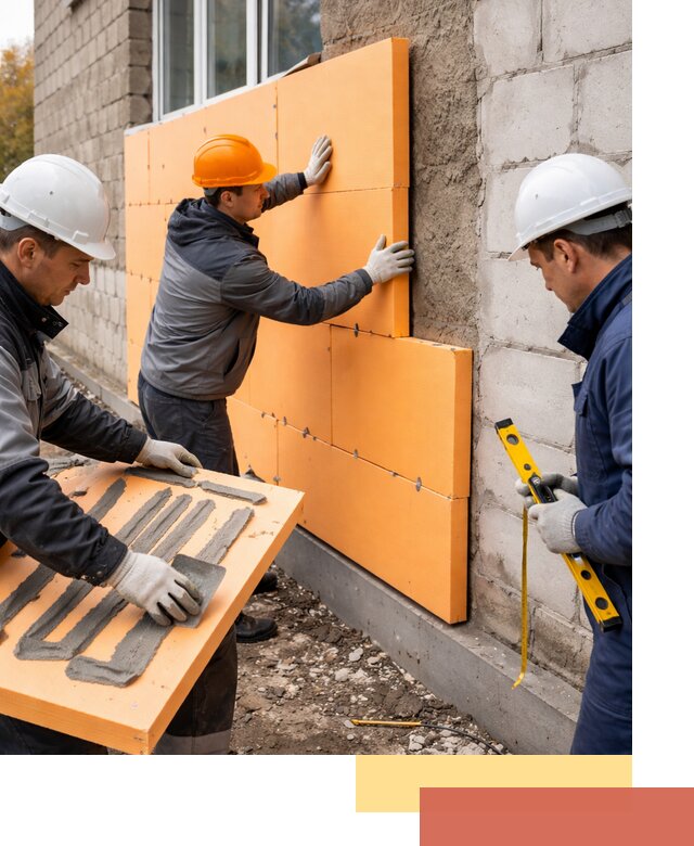 Утепление фасада пеноплексом под ключ в Лянторе