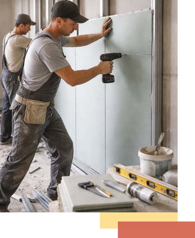 Кладка влагостойких перегородок ПГП в Лянторе