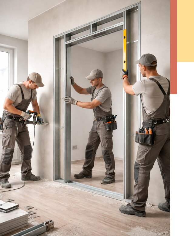 Устройство дверного проема в перегородке в Лянторе от 4607 руб. под ключ | ОТДЕЛОЧНИК-Лнт