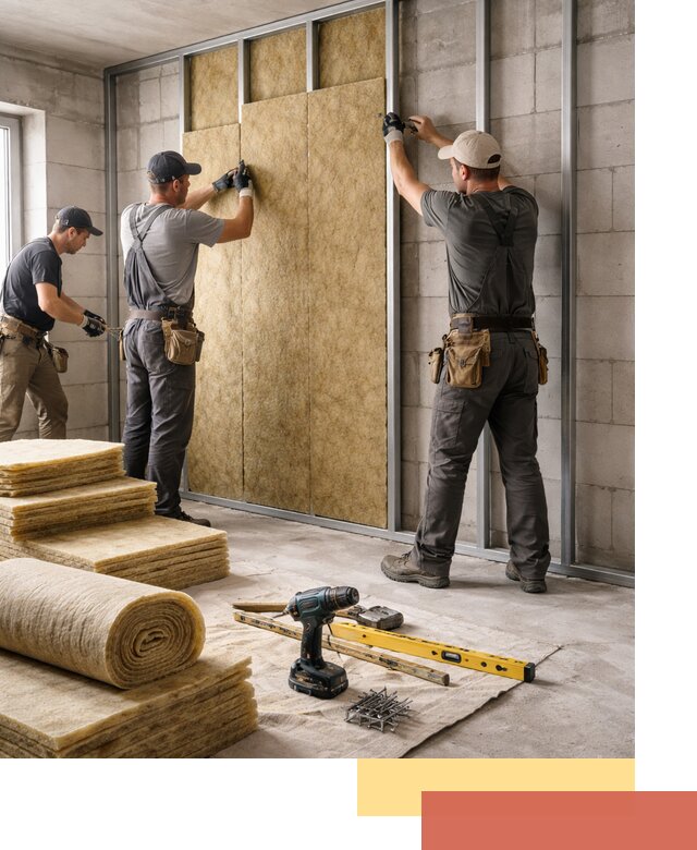 Шумоизоляция перегородок из блоков в Лянторе — монтаж и защита шумоизоляцией