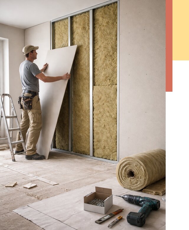 Перегородка из гипсокартона с шумоизоляцией в Лянторе от 3194 руб. | ОТДЕЛОЧНИК-Лнт