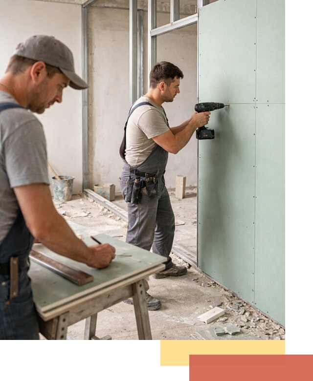 Перегородки из влагостойкого гипсокартона под ключ в Лянторе