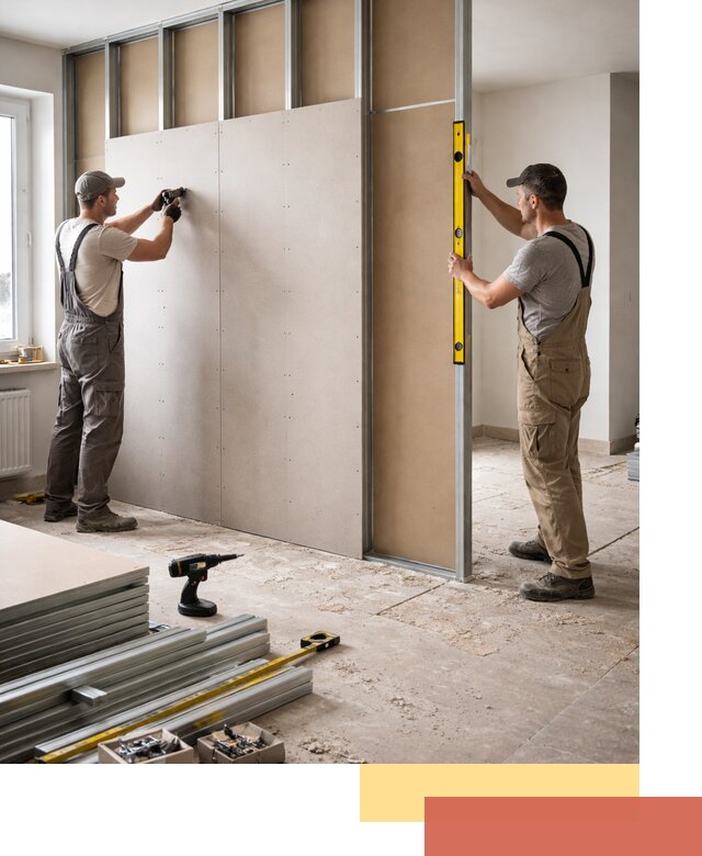 Зонирующая перегородка из гипсокартона под ключ в Лянторе