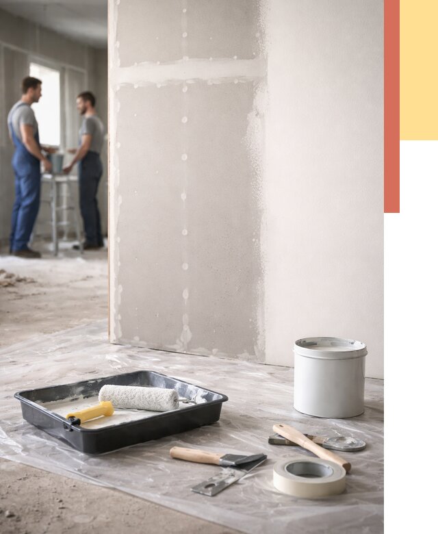 Покраска перегородок из гипсокартона в Лянторе от 4607 руб. под ключ | ОТДЕЛОЧНИК-Лнт