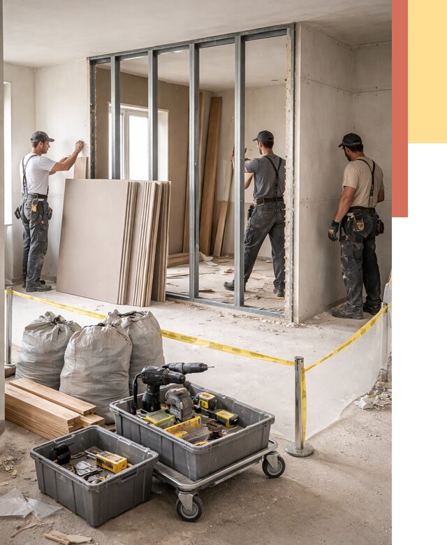 Перенос гипсокартонной перегородки в Лянторе под ключ от 4607 руб. | Демонтаж и монтаж – ОТДЕЛОЧНИК-Лнт