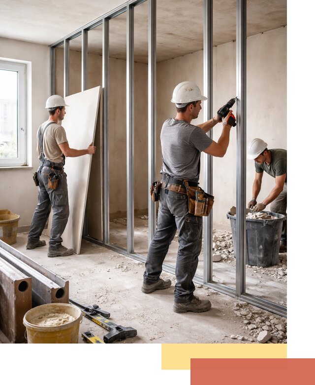 Перенос гипсокартонной перегородки в Лянторе профессионально и быстро