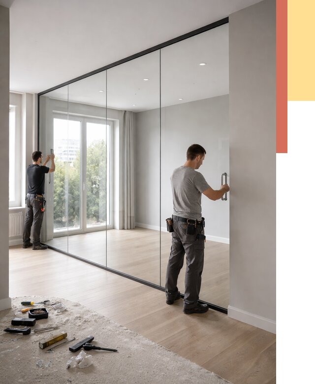 Изготовление стеклянных перегородок в Лянторе от 12643 руб. под ключ | ОТДЕЛОЧНИК-Лнт