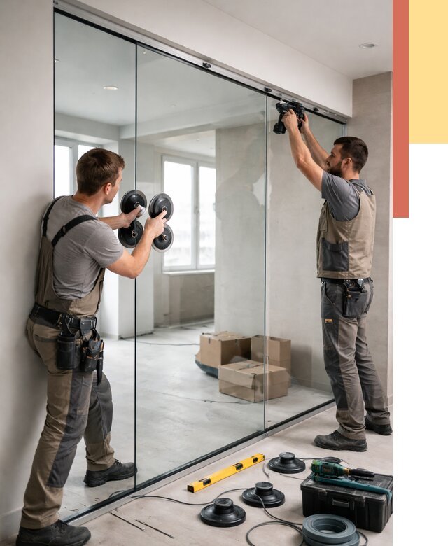 Монтаж стеклянных перегородок в Лянторе от 6654 руб. | ОТДЕЛОЧНИК-Лнт