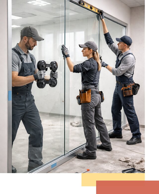 Профессиональный монтаж стеклянных перегородок в Лянторе