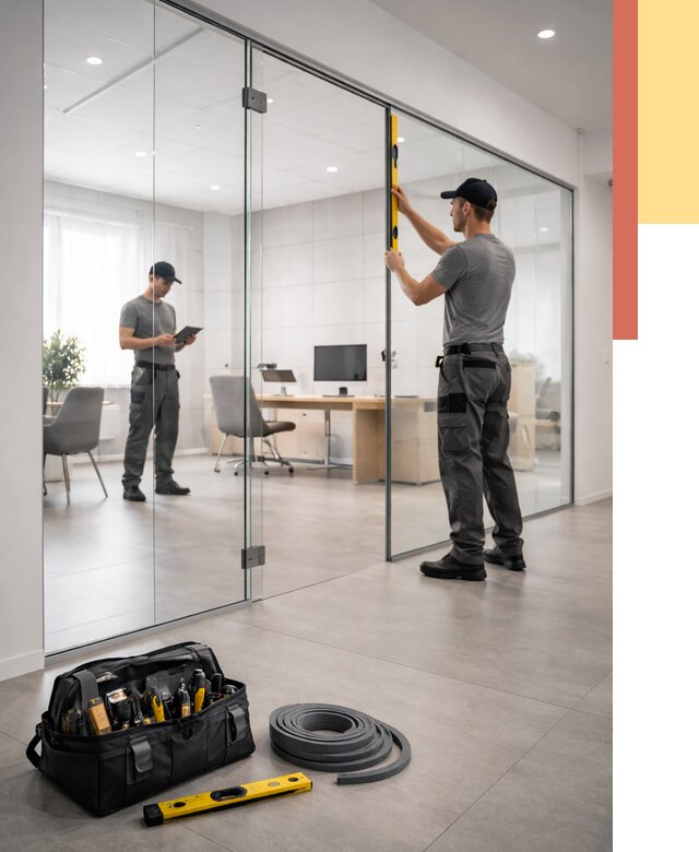 Цельностеклянные перегородки под ключ в Лянторе от 9725 руб. — монтаж и цены | ОТДЕЛОЧНИК-Лнт