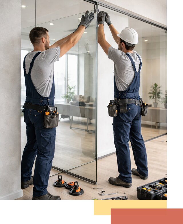 Безрамные стеклянные перегородки под ключ в Лянторе