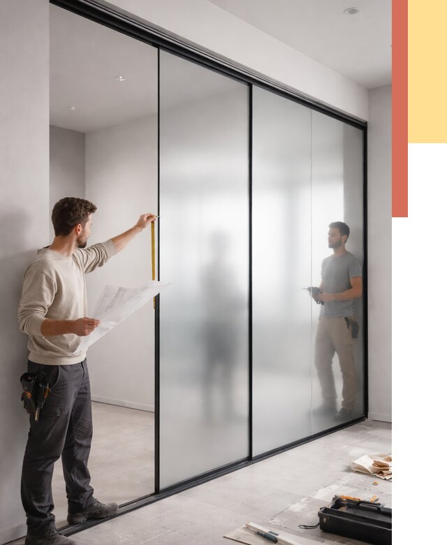 Матовые стеклянные перегородки в Лянторе от 8701 руб. — монтаж и установка | ОТДЕЛОЧНИК-Лнт