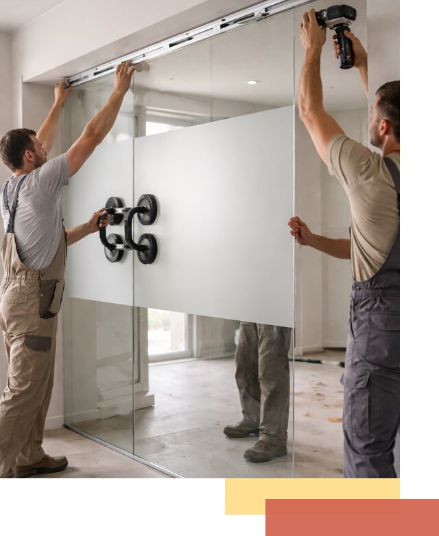 Матовые стеклянные перегородки под ключ в Лянторе