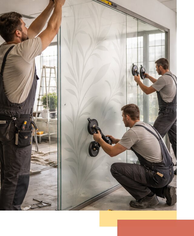 Стеклянные перегородки с рисунком на заказ в Лянторе