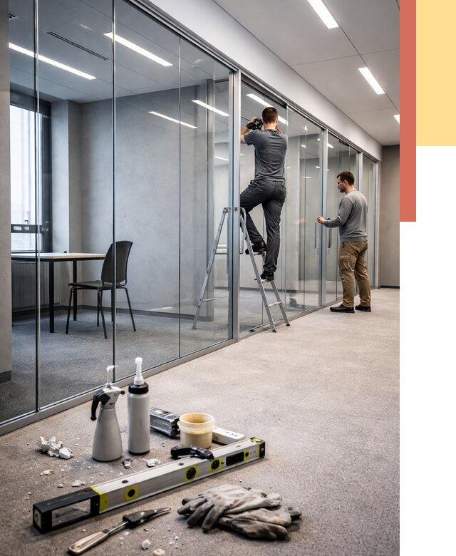 Стеклянные офисные перегородки в Лянторе от 8701 руб. — монтаж и установка | ОТДЕЛОЧНИК-Лнт