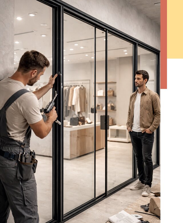 Стеклянные перегородки для магазинов в Лянторе от 8394 руб. под ключ | ОТДЕЛОЧНИК-Лнт