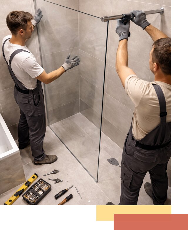 Стеклянные перегородки для душа в Лянторе — изготовление и монтаж