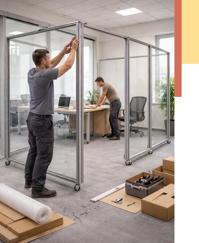 Мобильные офисные перегородки в Лянторе от 12796 руб. — установка под ключ | ОТДЕЛОЧНИК-Лнт